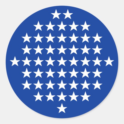 Sticker Rond Thème de drapeau américain bleu avec 50 étoiles bl (Devant)
