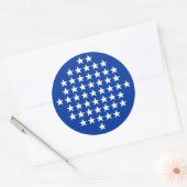 Sticker Rond Thème de drapeau américain bleu avec 50 étoiles bl (Enveloppe)