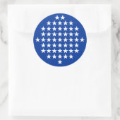 Sticker Rond Thème de drapeau américain bleu avec 50 étoiles bl (Sac)