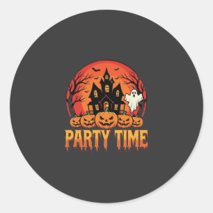 Sticker Rond Thème de fantôme de citrouille pour la fête d'Hall