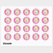 Sticker Rond Thème de fête d'anniversaire de Cat Cute Kitty (Feuille)