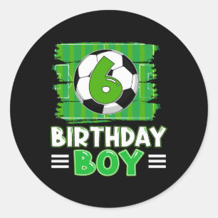 Sticker Rond Thème de fête pour garçon de 6 ans pour un anniver