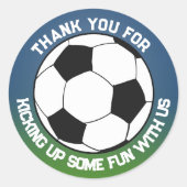 Sticker Rond Thème de football Noir Blanc Cute (Devant)