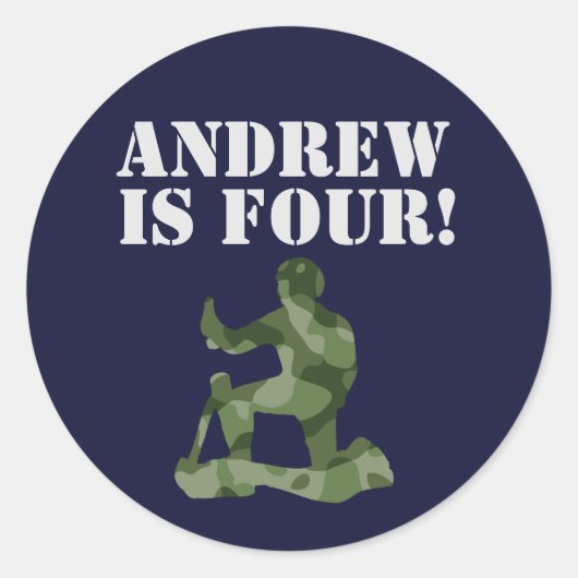 Sticker Rond Thème de la fête d'anniversaire militaire de l'Arm (Devant)