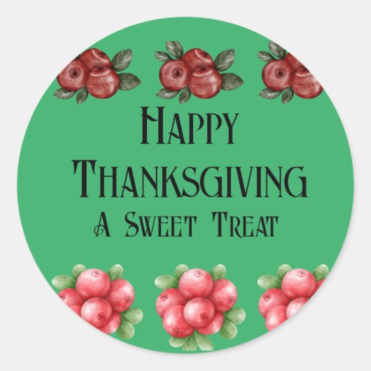 Sticker Rond Thème de l'automne Thankgiving (Devant)