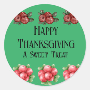 Sticker Rond Thème de l'automne Thankgiving
