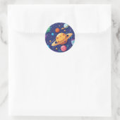 Sticker Rond Thème de l'espace et des planètes (Sac)