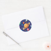 Sticker Rond Thème de l'espace et des planètes (Enveloppe)