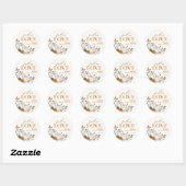 Sticker Rond Thème de mariage champêtre avec citrouilles et fle (Feuille)