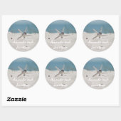 Sticker Rond Thème de mariage coordonné sur la plage (Feuille)