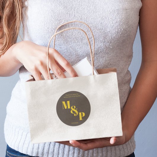 Sticker Rond Thème de Mariage doré noir riche