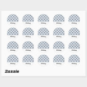 Sticker Rond Thème de mariage noir, blanc et bleu (Feuille)