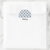 Sticker Rond Thème de mariage noir, blanc et bleu (Sac)