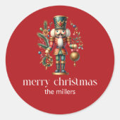 Sticker Rond Thème de Noël Casse-Noisette Typographie rétro (Devant)