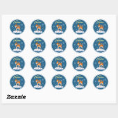 Sticker Rond Thème de Noël mignon customisé (Feuille)