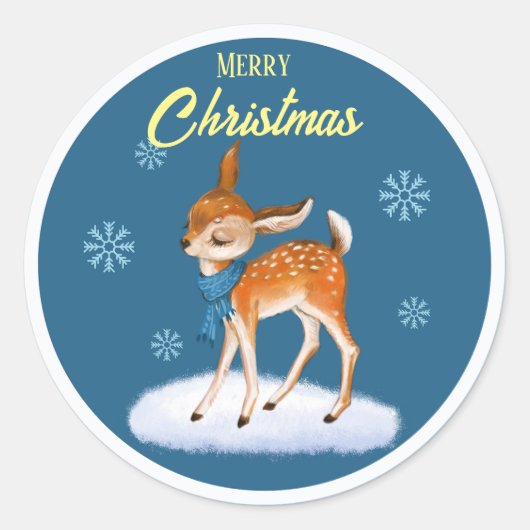 Sticker Rond Thème de Noël mignon customisé (Devant)