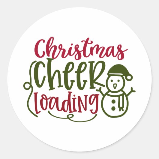 Sticker Rond Thème de Noël : Soirée de Noël Chargement (Devant)