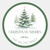 Sticker Rond Thème de Noël voeux de Noël Typographie rétro (Devant)