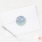 Sticker Rond Thème Décontracté mariage bleu et blanc doux (Enveloppe)