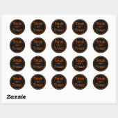Sticker Rond Thème d'Halloween noir et orange (Feuille)