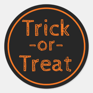 Sticker Rond Thème d'Halloween noir et orange