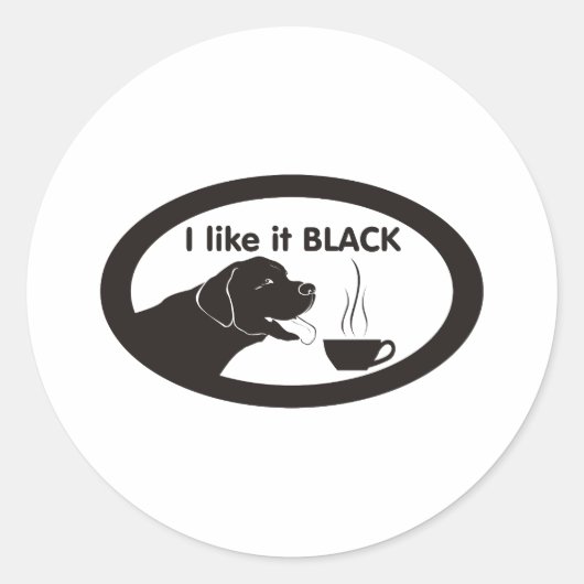 Sticker Rond Thème du café Black Labrador (Devant)
