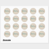 Sticker Rond Thème Forêt Whimsical avec Baby shower Champignons (Feuille)