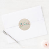 Sticker Rond Thème Forêt Whimsical avec Baby shower Champignons (Enveloppe)