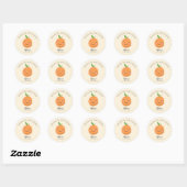 Sticker Rond Thème Little Cutie Baby shower Jaune Faveur (Feuille)