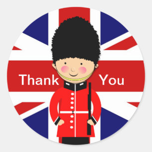 Sticker Rond Thème Londres Merci Union Jack