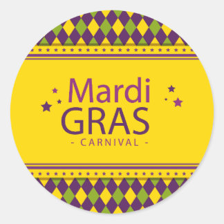 Sticker Rond Thème Mardi Gras