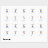 Sticker Rond Thème Mariage Twin Flame - Blanc (Feuille)