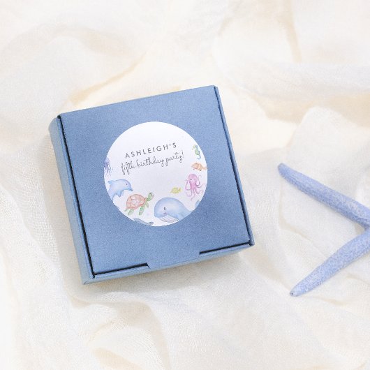 Sticker Rond Thème nautique Garçons fête d'anniversaire