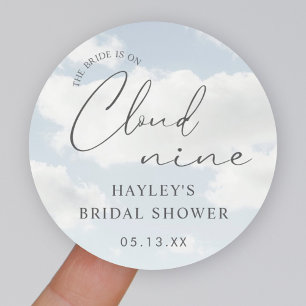 Sticker Rond Thème Nuage Elle est sur Cloud 9 Faveurs de Mariag