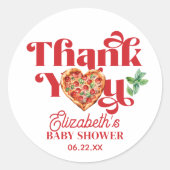 Sticker Rond Thème Pizza Rouge Blanc  (Devant)