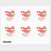 Sticker Rond Thème Pizza Rouge Blanc  (Feuille)