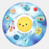 Sticker Rond Thème spatial Révolution spatiale 1er anniversaire (Devant)