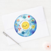 Sticker Rond Thème spatial Révolution spatiale 1er anniversaire (Enveloppe)