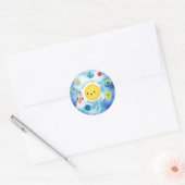 Sticker Rond Thème spatial Révolution spatiale 1er anniversaire (Enveloppe)