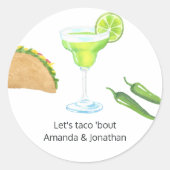 Sticker Rond Thème Taco (Devant)