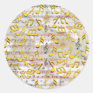 Sticker Rond Thèmes de célébration pour les amoureux de la musi