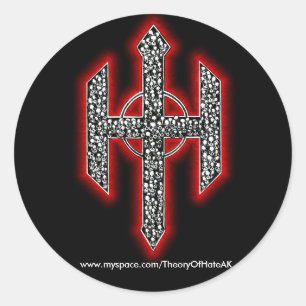 Sticker Rond Théorie de feuille d'autocollant de haine