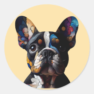 Sticker Rond Théorie des couleurs Frenchie
