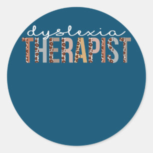 Sticker Rond Thérapeute de dyslexie Appréciation du léopard pou