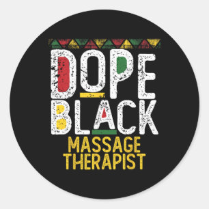 Sticker Rond Thérapeute de mage noir de drogue Mois de l'histoi