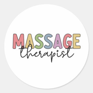 Sticker Rond Thérapeute de massage Thérapie de massage