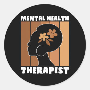 Sticker Rond Thérapeute en santé mentale Afro Femmes Histoire N