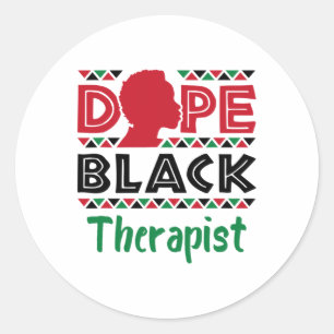 Sticker Rond Thérapeute noire Psychologie de la santé mentale C