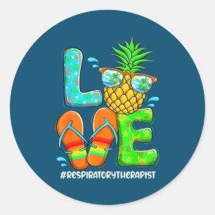 Sticker Rond Thérapeute respiratoire Aimer Ananas Été