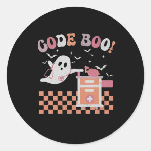 Sticker Rond Thérapeute respiratoire Code Halloween Boo Éffraya